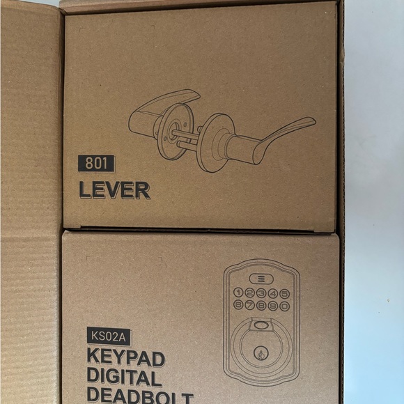 Veise KS02B Fingerprint Deadbolt Lock with Levers - Picture 3 of 3